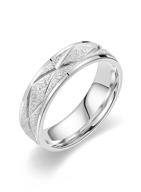 欧美跨境爆款钛钢戒指 高级感小众情侣磨砂戒指希音亚马逊手饰品