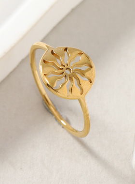 个性切割镂空光芒太阳图案