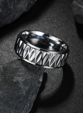 2024希音TEMU跨境亚马逊新品不锈钢几何形批花戒指手饰饰品不掉色