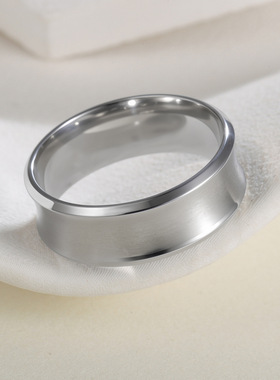2025年欧美时尚Temu希音男士8mmU型创意不锈钢戒指源头厂家直销