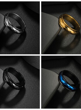 2024亚马逊欧TEMU希音爆款情侣戒指可旋转压手饰钛钢戒指指环