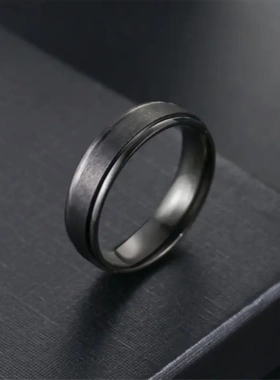 流行时尚钛钢戒指 6mm双边球亚光简约小众情侣指环韩版气质手饰品
