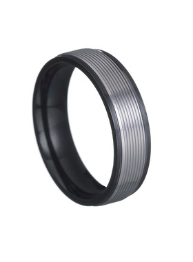 6mm多色螺纹钛钢男士戒指