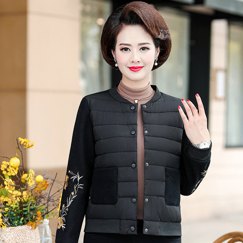 巴宝兹旗舰店中老年女装冬装新款棉衣外套40-50岁中年妈妈装冬季短款夹克棉服2