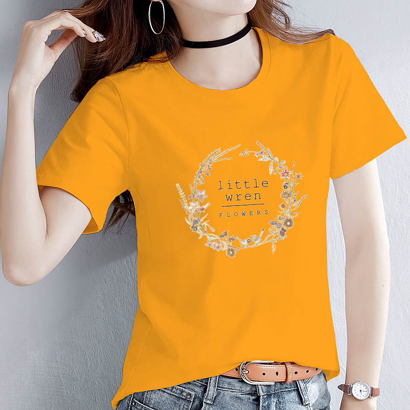 超火cec上衣服纯棉白色女短袖t恤 棉纳T恤