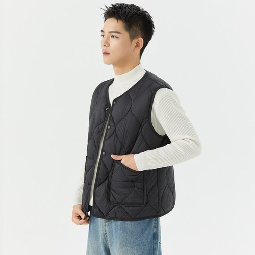 羽绒棉马甲男轻薄秋冬季内胆小棉袄爸爸内穿保暖坎肩内搭加肥加大 - 图2