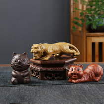 Creative purple sand tiger tea pet piece Tiger year ceramic mascot tearoom tea table home decoration