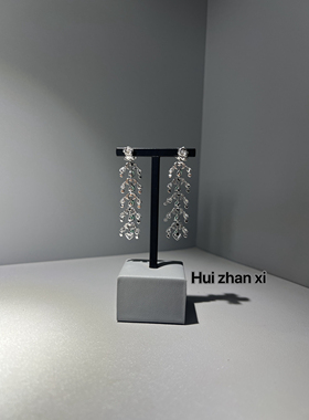 Hui zhan xi培育祖母绿流苏设计长款耳坠耳饰