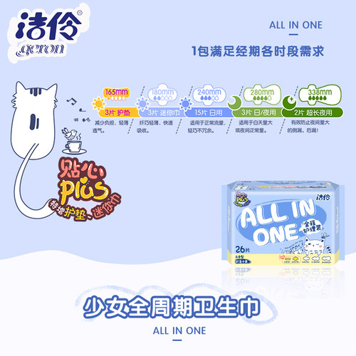 洁伶卫生巾女整箱日用夜用组合装全程护理26片*6包批发网面姨妈巾 - 图0
