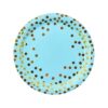 Disposable environmentally friendly paper tableware blue gold dot set