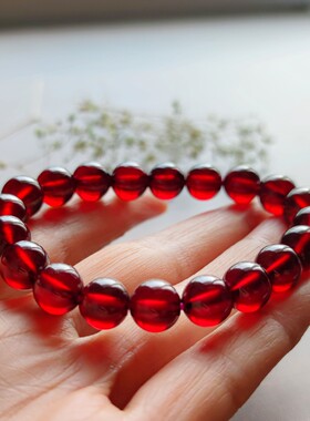 玻璃体手链橙红石榴石