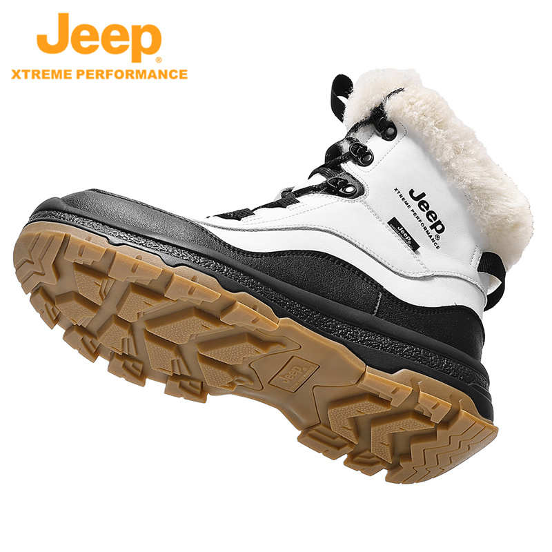 Jeep/户外雪地靴女羊毛极地防寒冬季防水防滑马丁靴棉鞋登山鞋男 - 图2