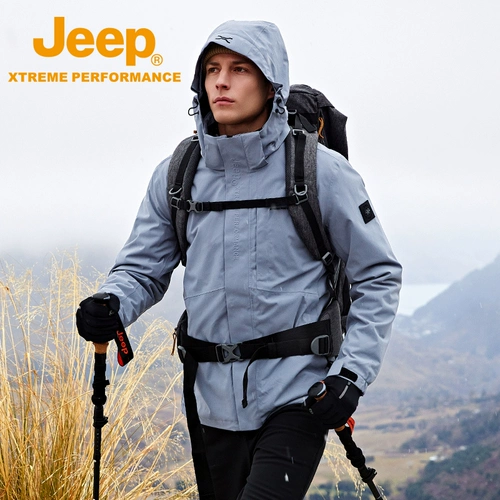 Jeep, вкладыш, мужская дорожная съемная водонепроницаемая альпинистская куртка, «три в одном»
