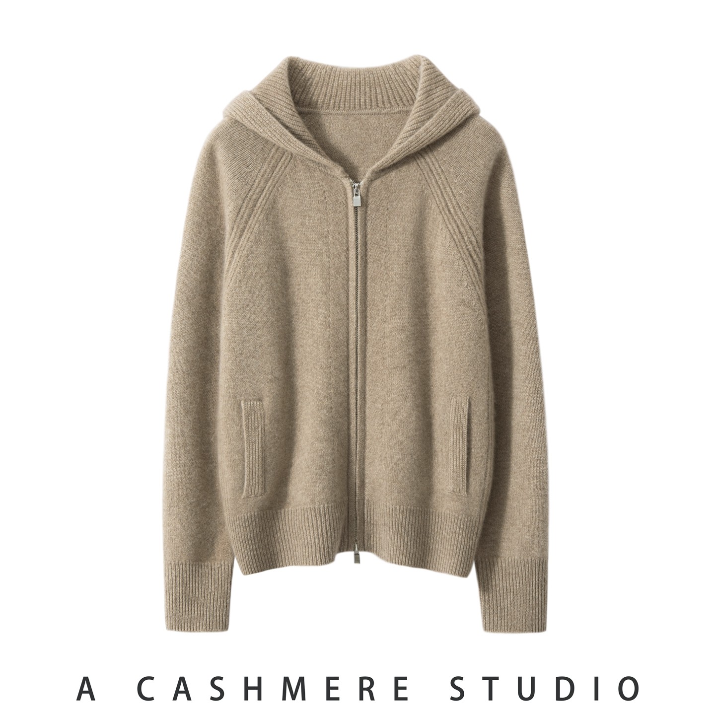 2025秋冬新款100%纯山羊绒女双拉链连帽开衫加厚宽松针织外套上衣,淘宝优惠券,粉丝福利购,淘宝优惠卷