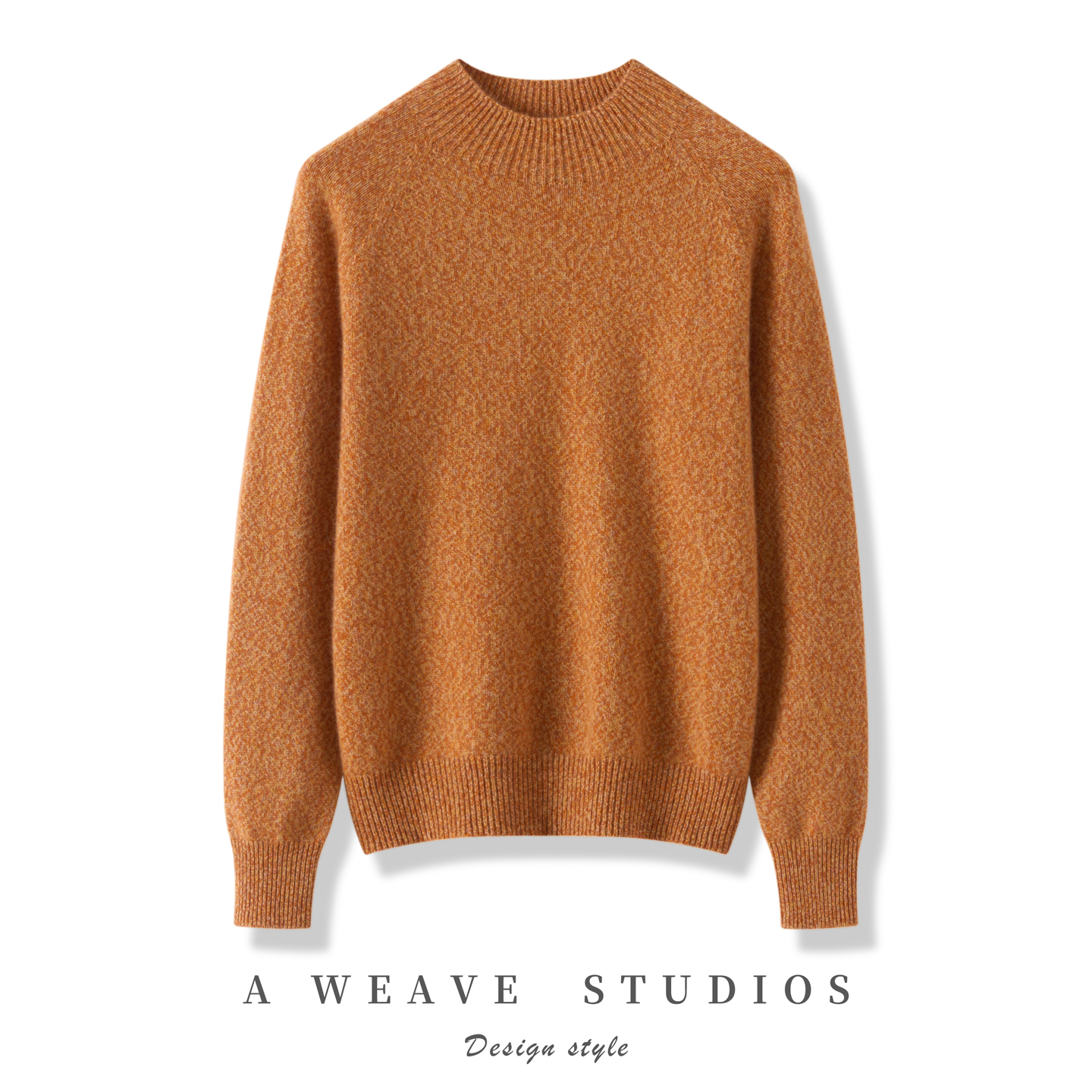 2025秋冬新款无缝100%纯山羊绒衫女半高领加厚宽松花纱百搭针织衫 - 图0