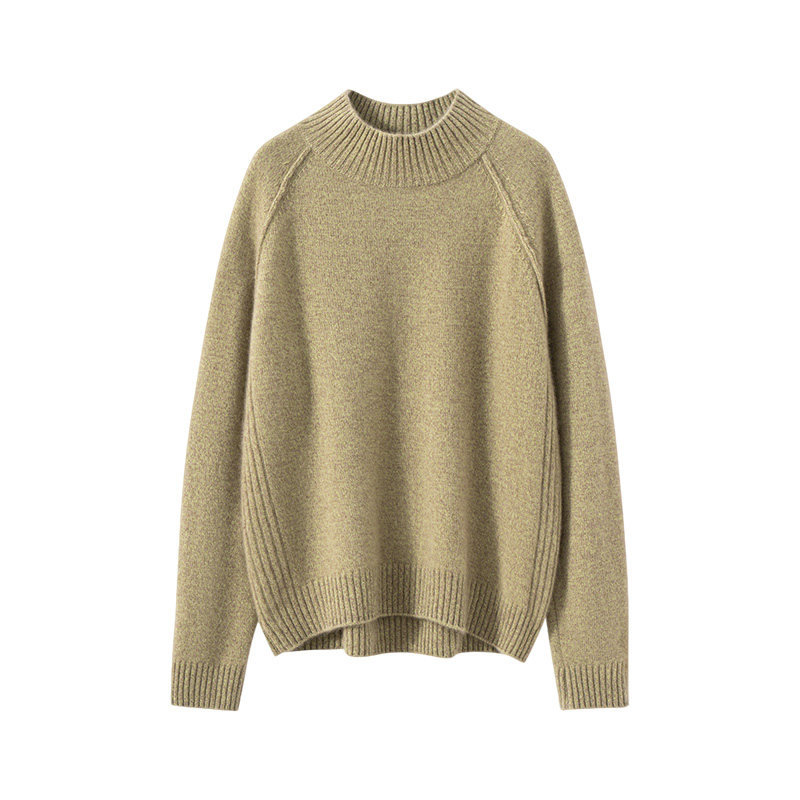 秋冬新款100%山羊绒衫女半高领加厚保暖毛衣花纱插肩袖针织打底衫,淘宝优惠券,粉丝福利购,淘宝优惠卷