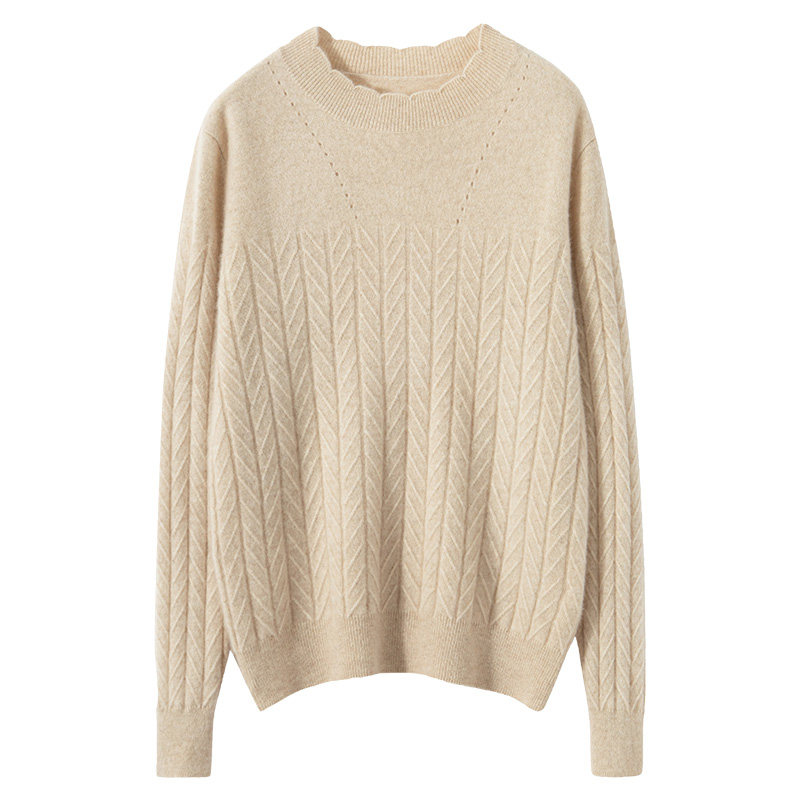 半高领羊绒衫女100%纯山羊绒毛衣秋冬新款高级感上衣宽松针织打底,淘宝优惠券,粉丝福利购,淘宝优惠卷