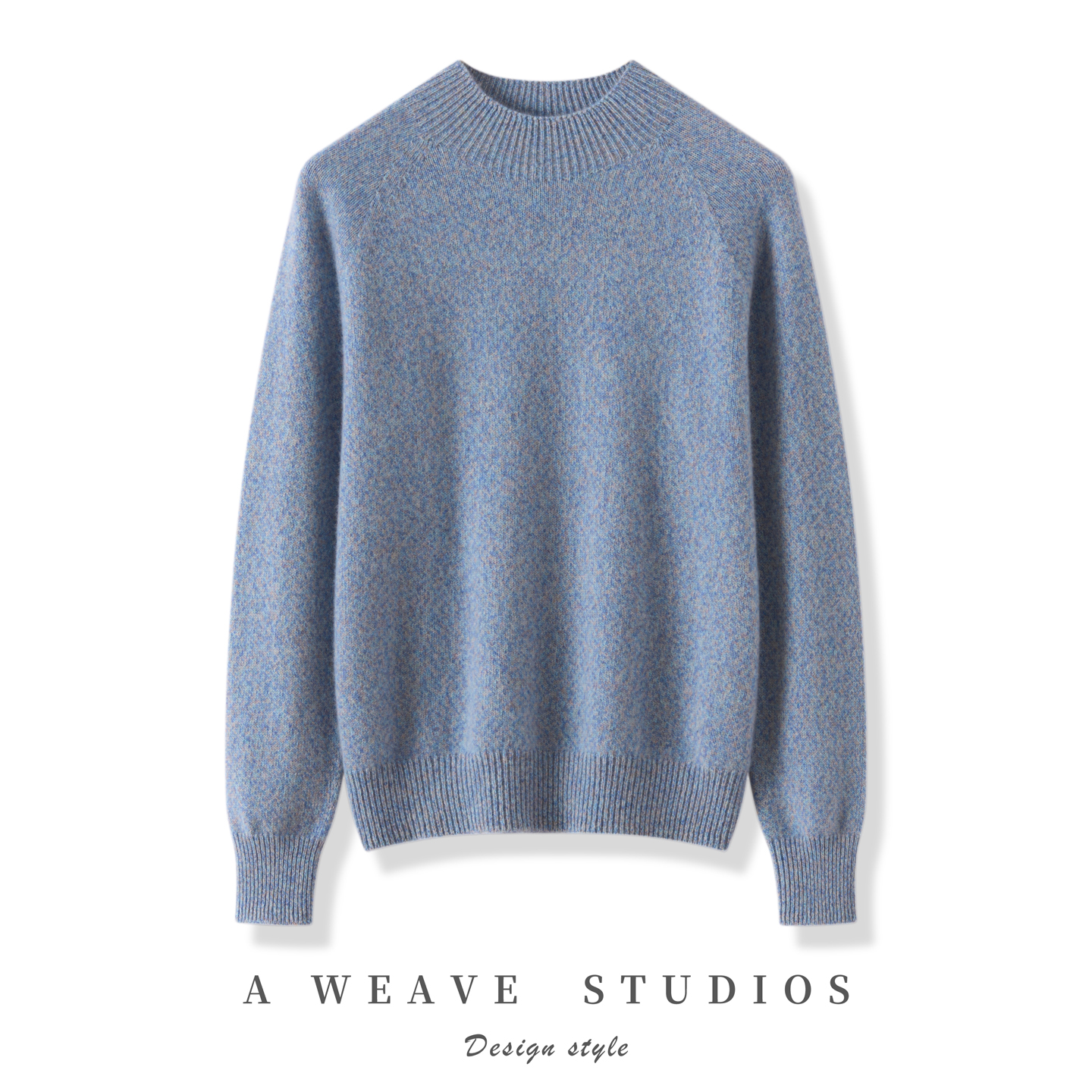 2025秋冬新款无缝100%纯山羊绒衫女半高领加厚宽松花纱百搭针织衫 - 图1