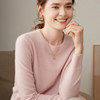 Round neck 100% pure cashmere sweater for women with high-end autumn and winter new high-end top loose base knitted sweater