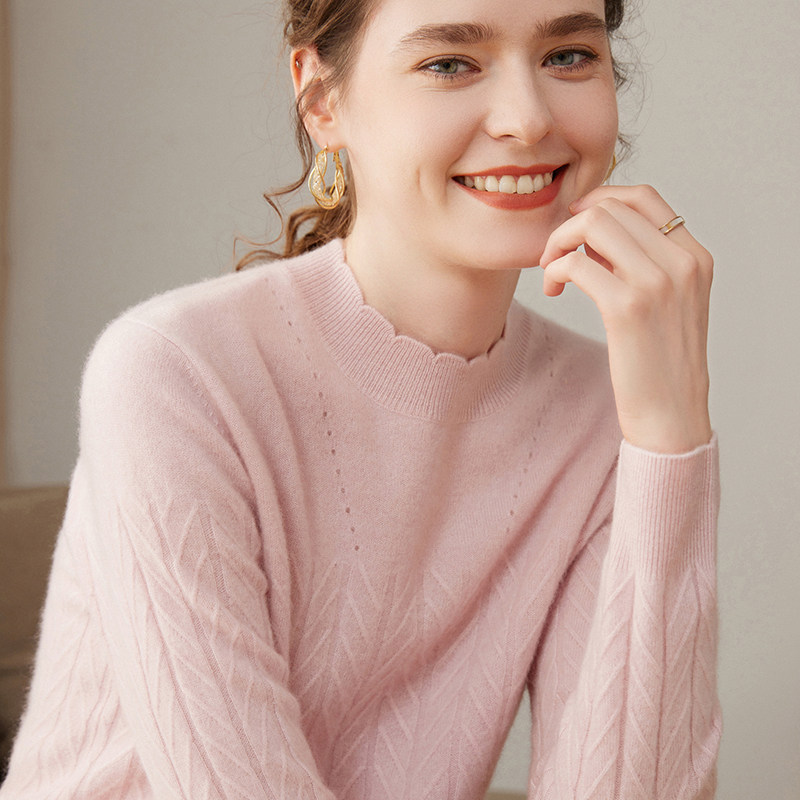 半高领羊绒衫女100%纯山羊绒毛衣秋冬新款高级感上衣宽松针织打底,淘宝优惠券,粉丝福利购,淘宝优惠卷