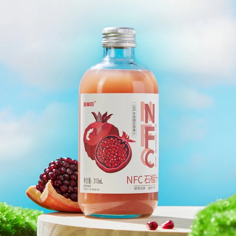 金榴园石榴汁新鲜现榨NFC100%纯果汁310毫升6瓶礼盒装