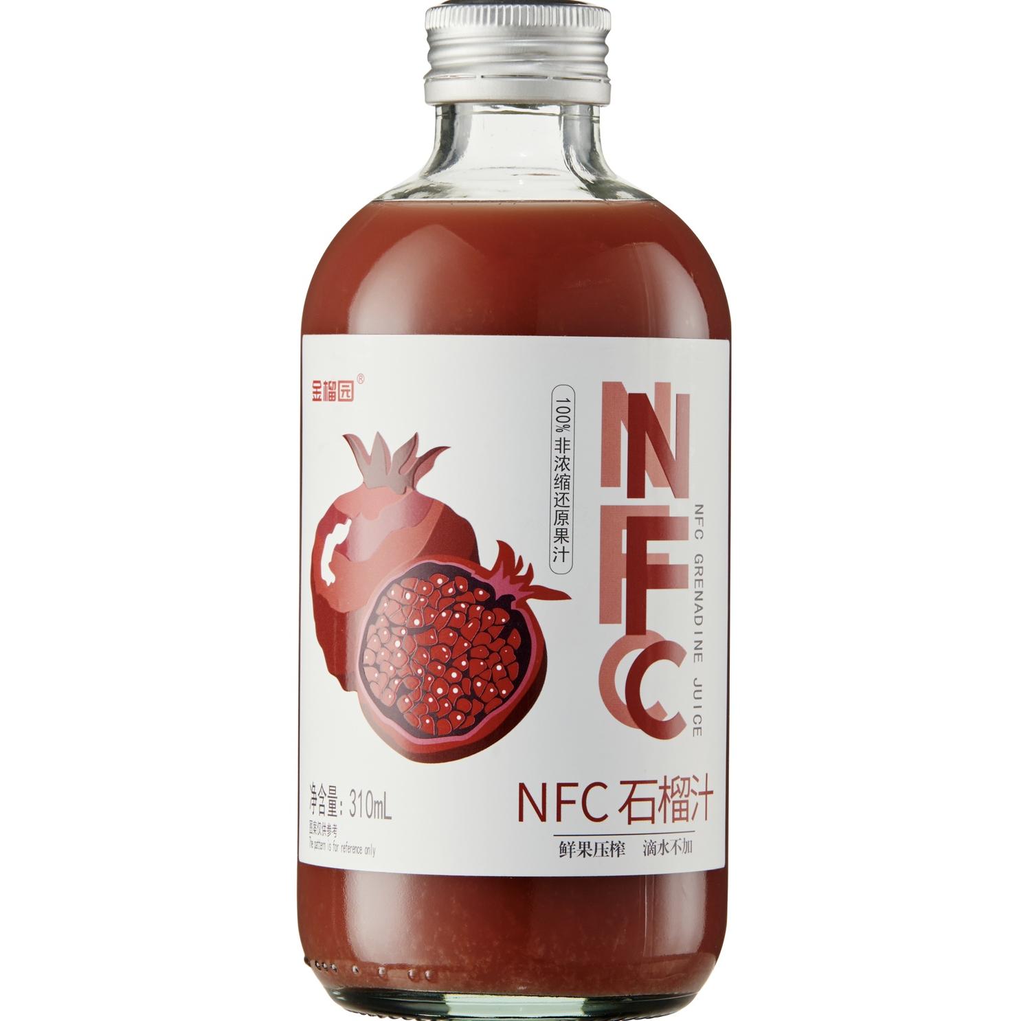 金榴园石榴汁新鲜现榨NFC100%纯果汁310毫升6瓶礼盒装