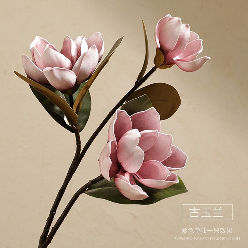 新中式泡沫玉兰仿真花手感单只木棉假花餐桌客厅橱窗摆放装饰花艺,淘宝优惠券,粉丝福利购,淘宝优惠卷