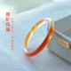 Natural agate bracelet classic round bar orange jewelry