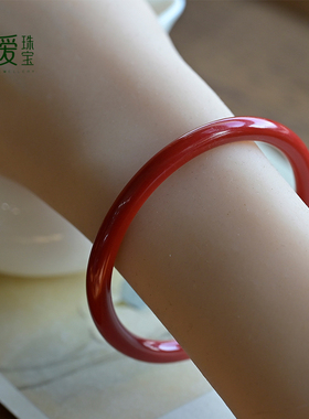 官方正品朱砂手镯细款圆条女