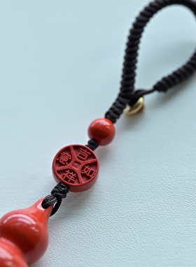 天然朱砂葫芦钥匙扣高含量高密度