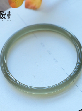 冰种绿玛瑙手镯细圆条叮当镯女