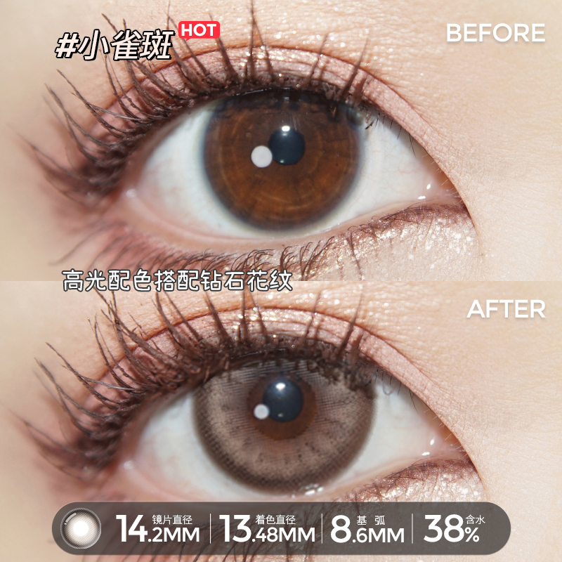【拍2件】Obalen欧巴兰萌熊软糖半年抛女彩色隐形眼镜2片wb