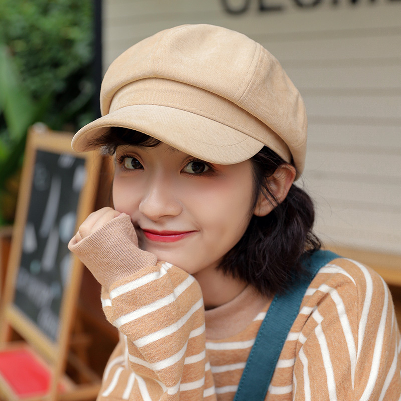 慕爱婷旗舰店帽子韩版潮八角帽女英伦复古贝雷帽秋冬毛呢网红款文艺报童帽ins2