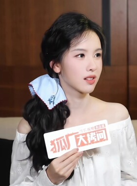 易梦玲陈都灵明星同款蓝色刺绣方巾发圈丸子头扎头发绳头饰发饰新
