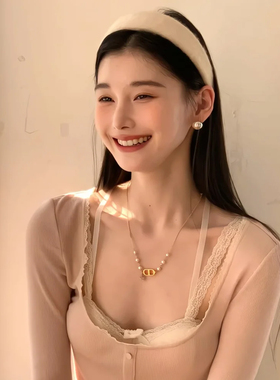 韩系白月光女主本命发箍~白色宽边毛绒头箍头饰女秋冬高颅顶发窟