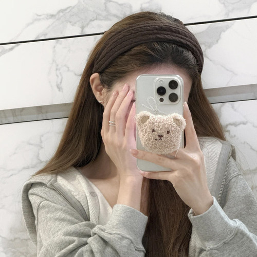 纯色毛线针织麻花宽边发箍女高颅顶气质头箍日常外戴压发头饰发饰 - 图0