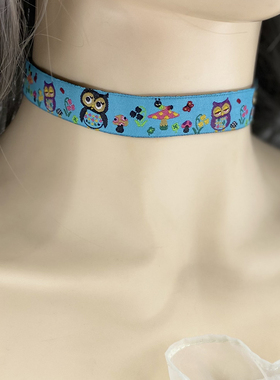 卡通chocker布艺项链小众设计感可爱动物项圈新款辣妹闺蜜颈链