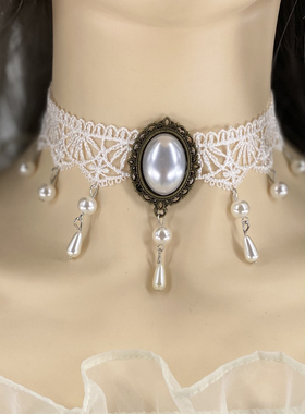 流苏气质性感白色颈带