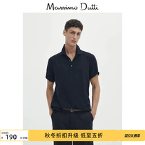 Discount Season Massimo Dutti Mens Clothing 2023 Fall New Stripe Commuter Pure Cotton Short Sleeve Polo Shirt 00703292401