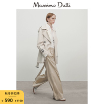 Discount Season Massimo Dutti2023 Womens Clothing Light Cooked Ladies Temperament Commute Wind Short style Belt Rice White Windsuit 06722817712