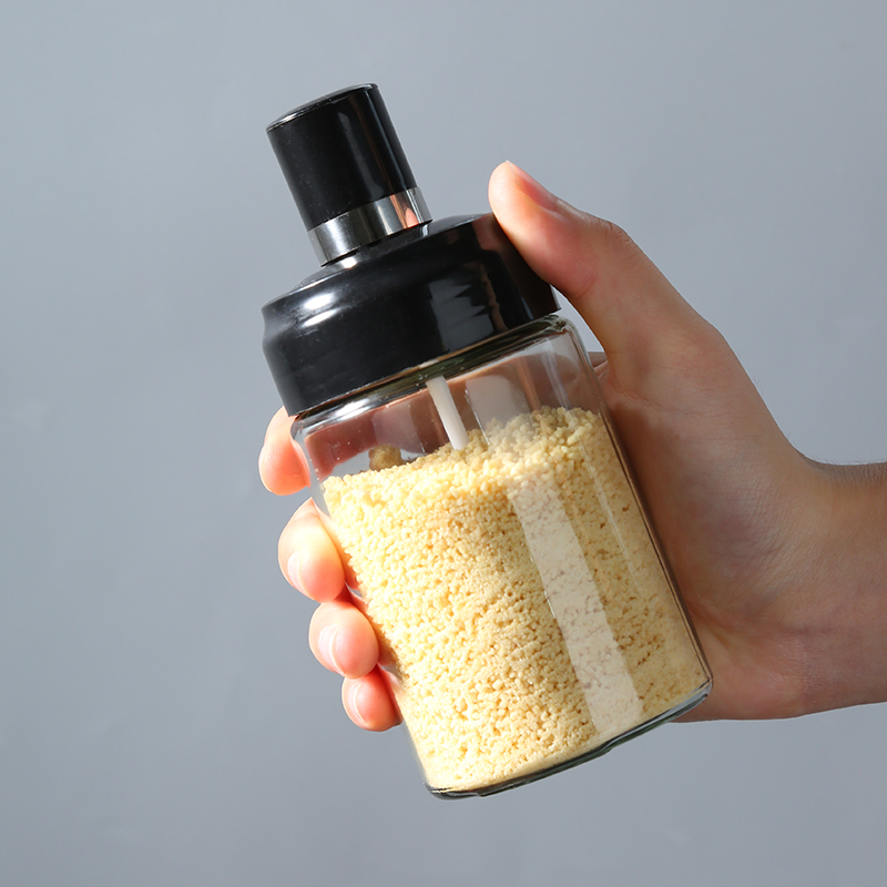 调味罐玻璃盐罐厨房轻奢调料分装瓶子控盐家用盐巴调料盒组合套装 - 图3