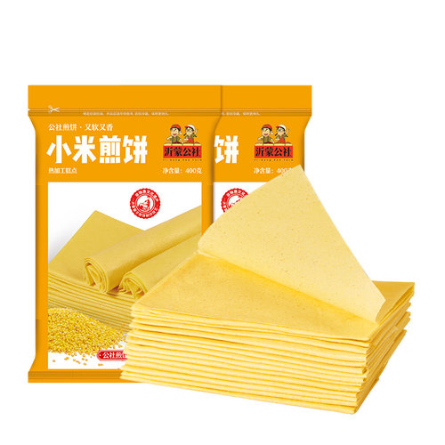 沂蒙公社山东煎饼纯手工杂粮煎饼正宗临沂小米大煎饼400g鏊子即食 - 图0
