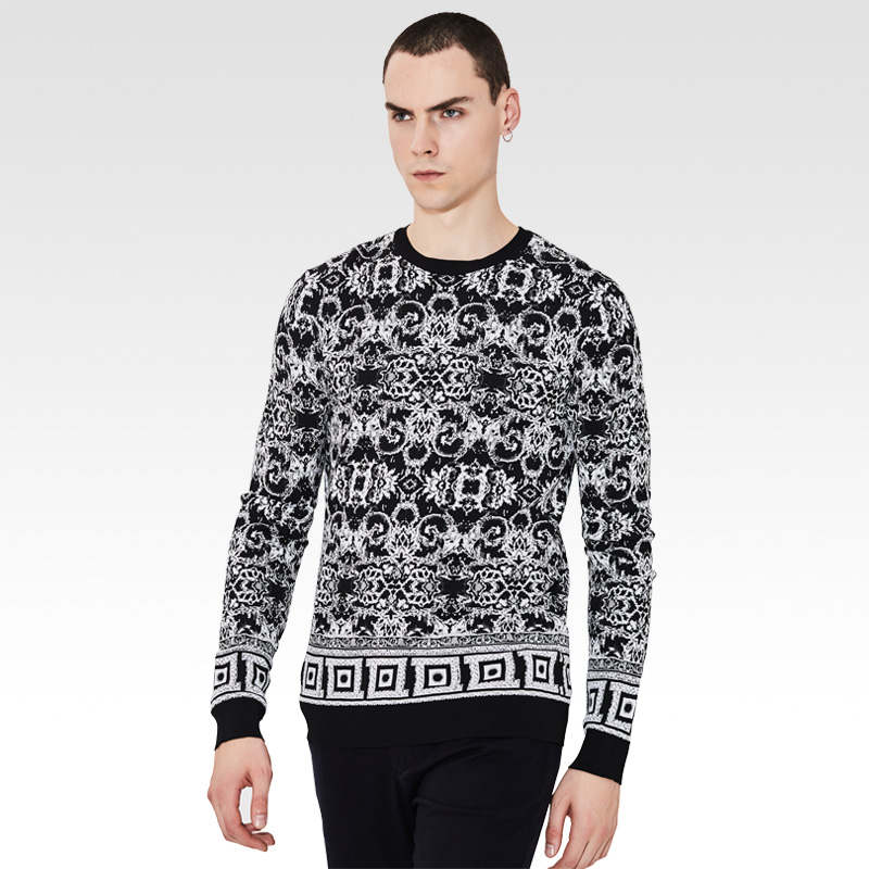 正品范思哲男装布洛克风绣花毛衣 怀远海外针织衫/毛衣