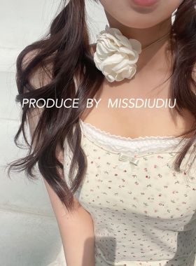 山茶花项圈小众高级感手工花颈带