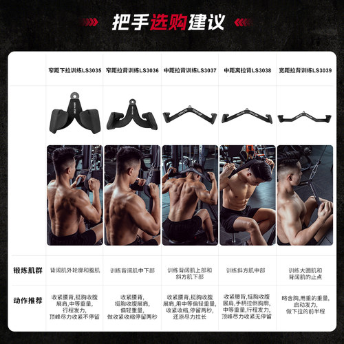 劳拉之星3040拉背训练下拉坐姿划船低练背健身配件高位下拉把手 - 图3