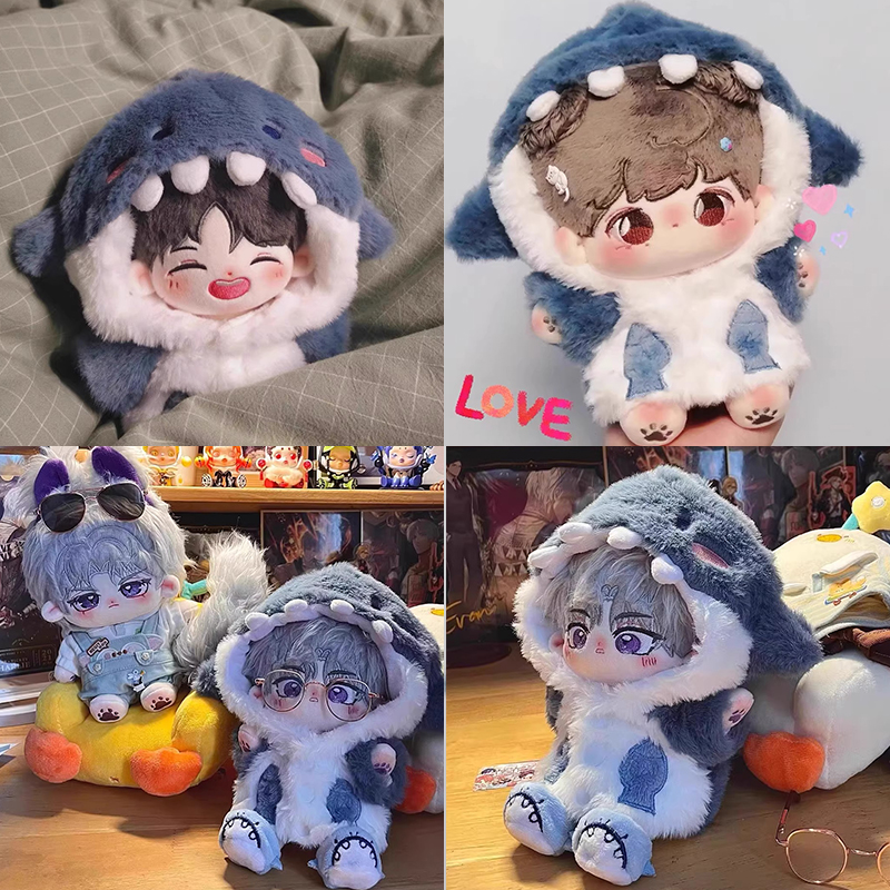 棉花娃娃衣服娃衣套装连体20cm玩偶公仔鲨鱼服卡皮巴拉猪兔子熊猫 - 图2