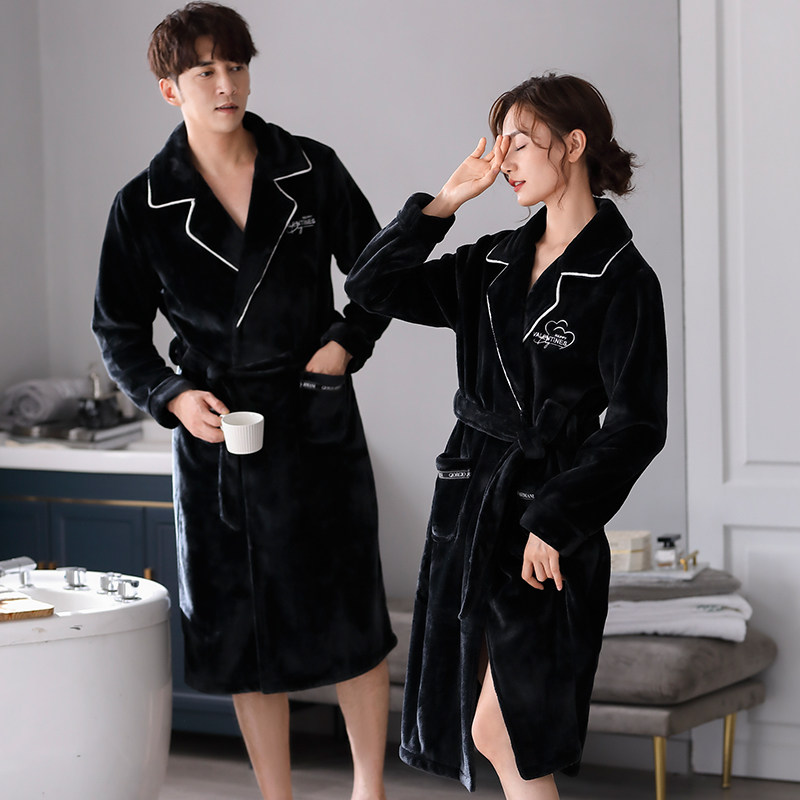 思馨坊情侣睡衣女秋冬季加厚性感大码珊瑚绒浴袍男长款法兰绒晨袍,淘宝优惠券,粉丝福利购,淘宝优惠卷