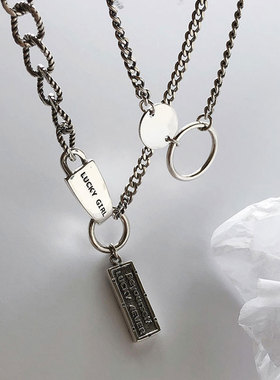 韩版东大门复古圆圈几何锁骨链