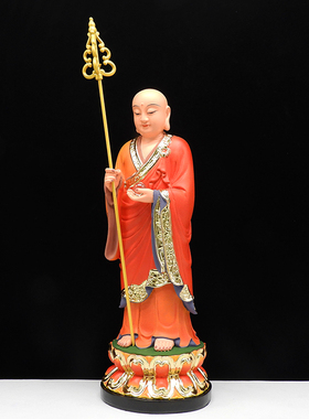 地藏王彩绘居家供奉菩萨摆件佛像