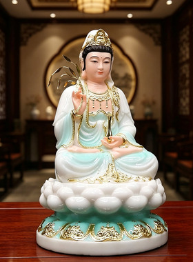 仿汉白玉观音佛像居家供奉保平安